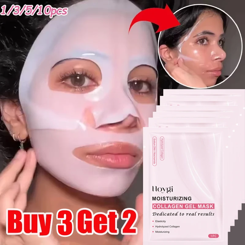 

1/3/5/10PCS Bio Collagen Face Mask Overnight Moisturizing Deep Hydrating Fade Fine Lines Hydrogel Lift Firm Brighten Skin Care