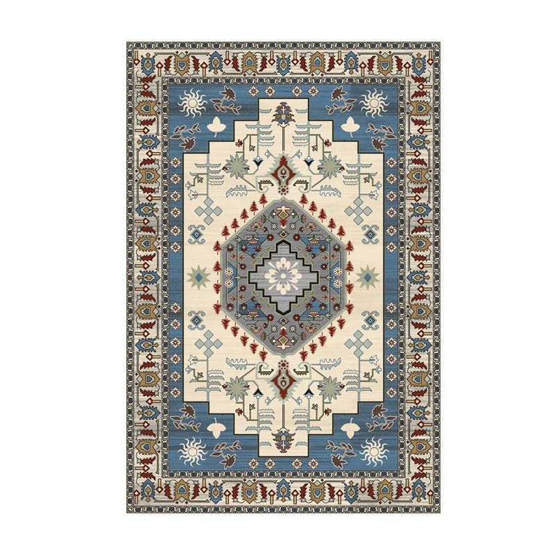 6x9 Large Persian Retro Imitation Cashmere Area Rug Washable Foldable Non Slip Carpet for Entryway Living Room Bedroom Home Deco