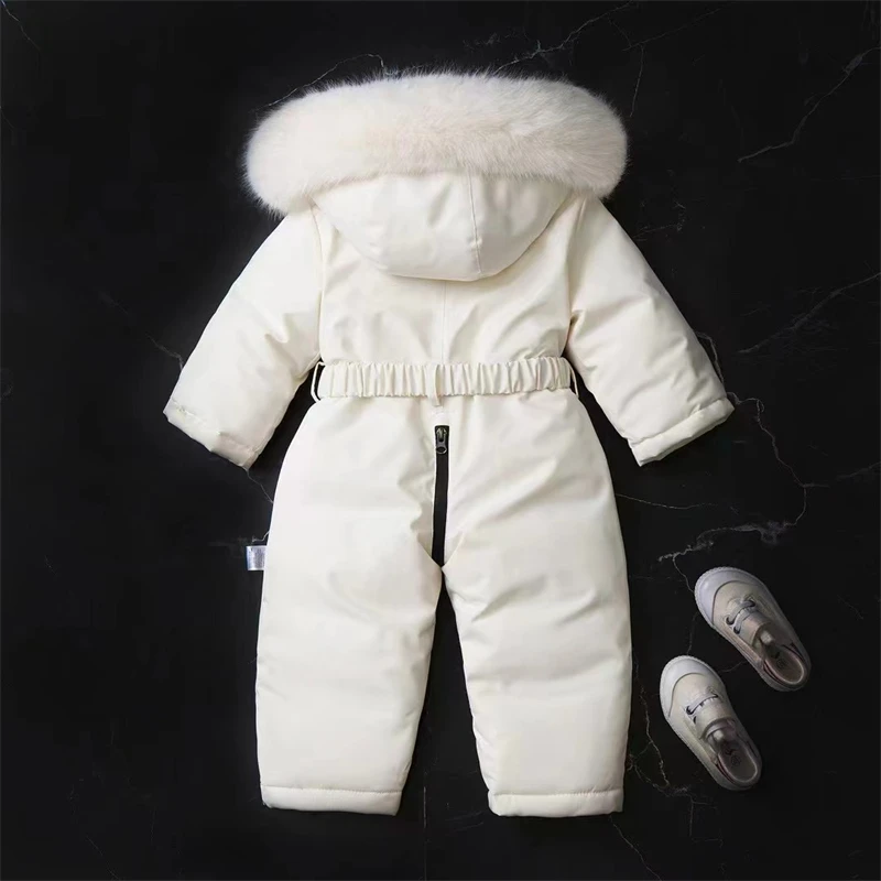 -30 Degree Baby Winter Jumpsuit Thicken Boys Ski Suit Coat Warm Children Jacket Waterproof Hooded Baby Girls Snowsuit 1-5Yrs