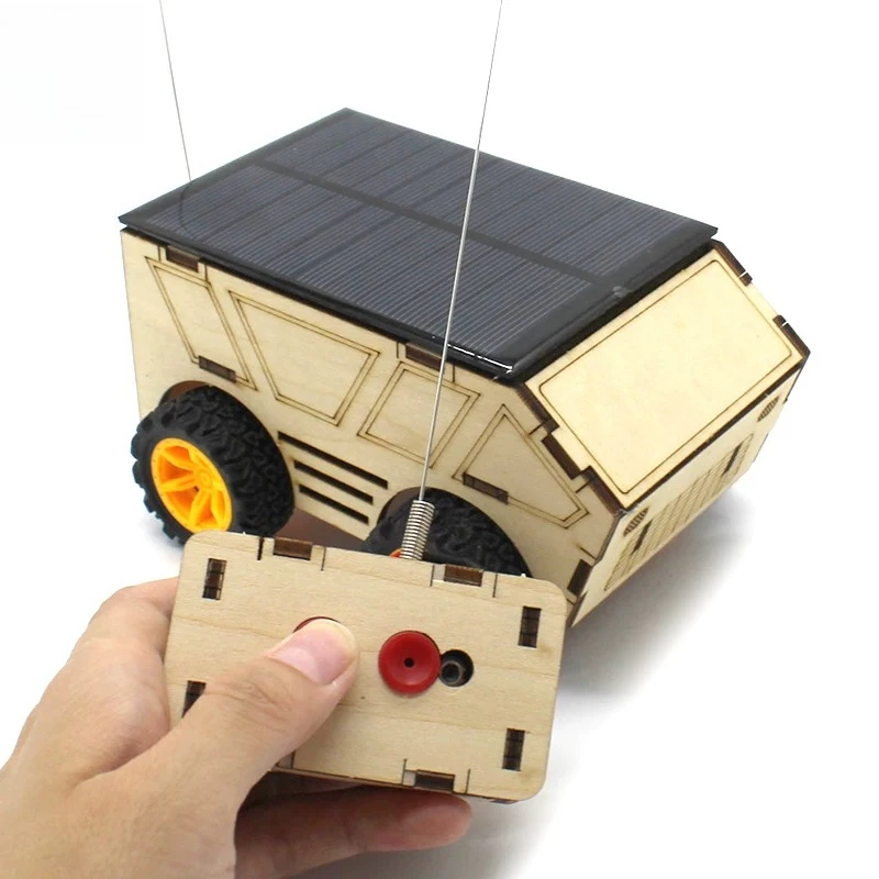 Solar remote control car No. 1 technology small production future small invention creativity wooden handmade space car DIY kit