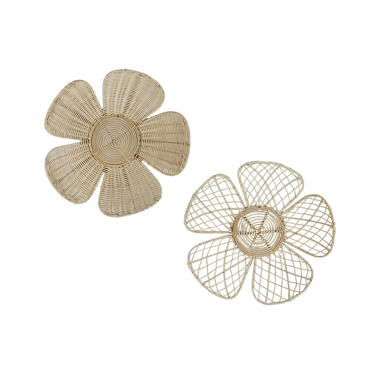 ins wall decoration rattan homestay wall pendant flower creative living room photography background wall decoration