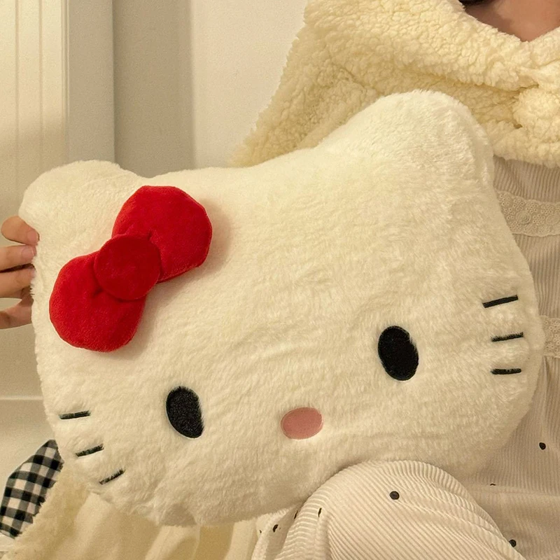 Kawaii Hello Kitty Cute Cat Head Plush Pillow Sofa Bed Head Cushion Car Cushion Pillow