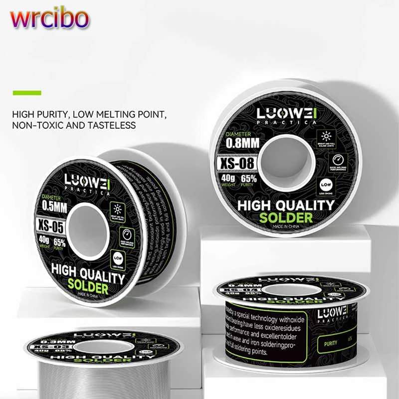 

Luowei High Purity Soldering Wire Diameter 0.3/0.4/0.5/0.8mm Tin Rosin Flux Core Solder Welding Wire For Electrical Soldering