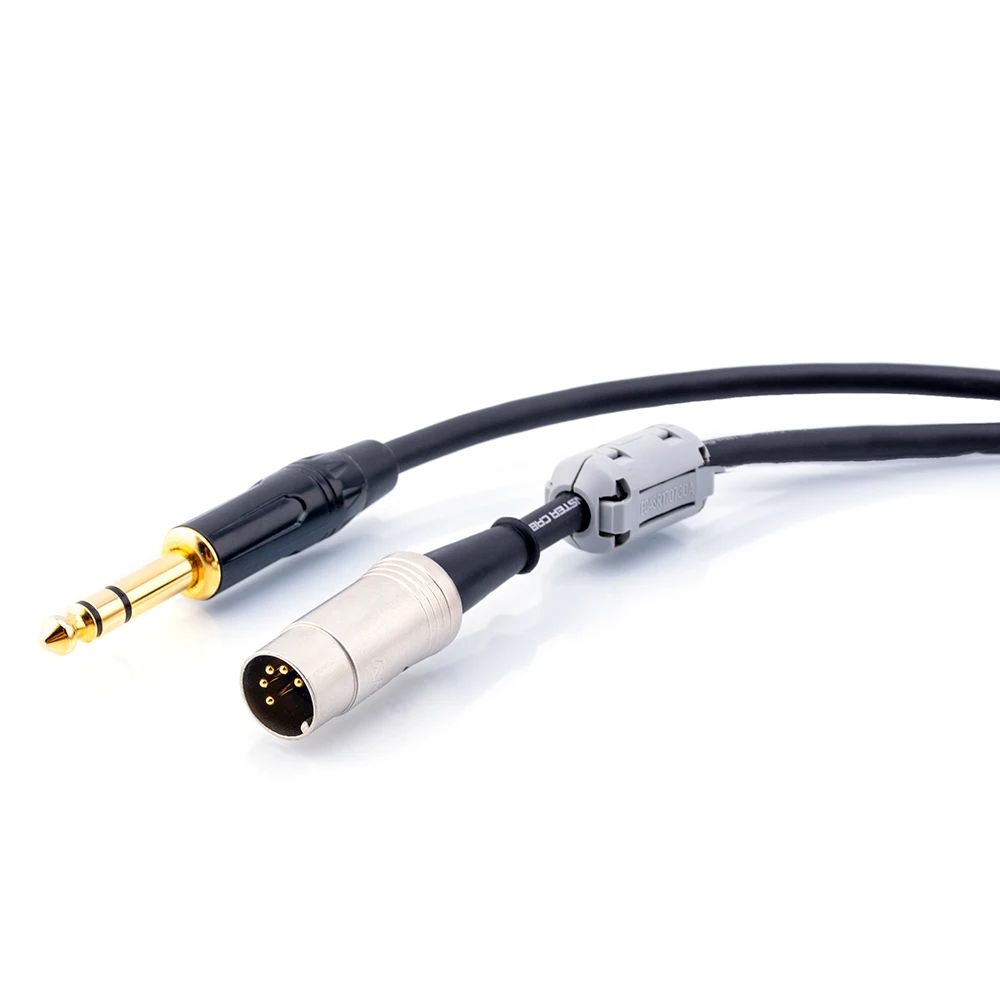 HIFI 90 Degree Right Angled MIDI Din 5Pin Male To Monoprice 6.35mm (1/4 Inch) Male TRS Electric Piano Guitar Stereo Audio Cable