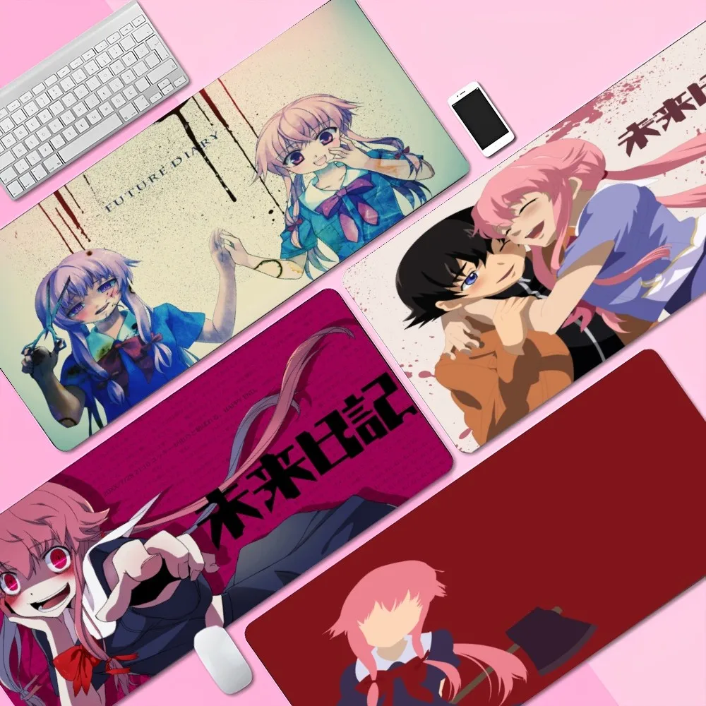 Mirai Nikki Future Diary 80x30cm XL Lockedge Office Computer Desk Mat Table Keyboard Big Mouse Pad Laptop Cushion Girls Bedroom