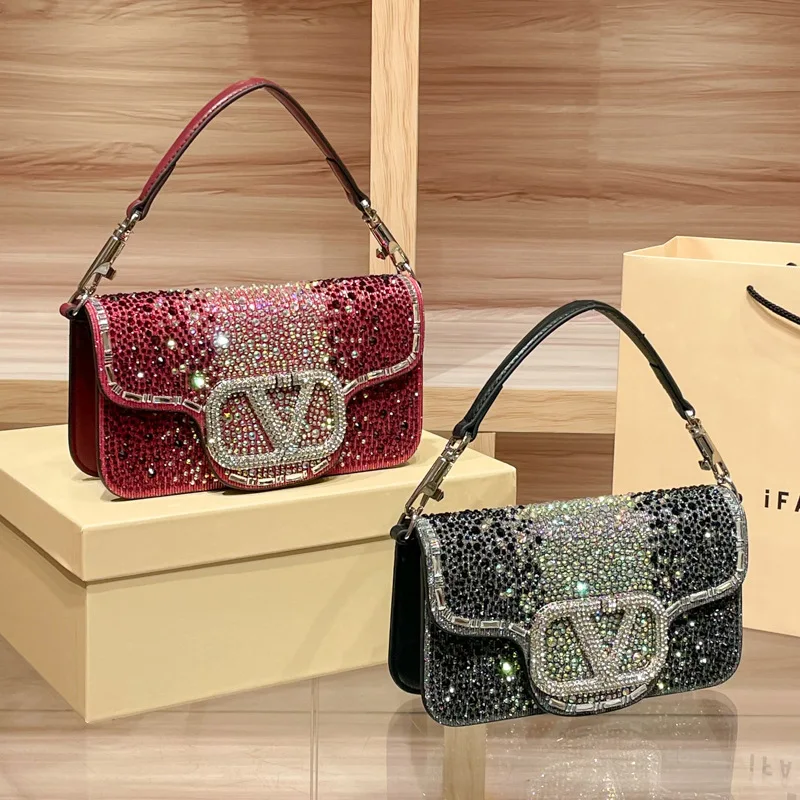 

Модная квадратная сумка через плечо со стразами, женская сумка-кроссбоди с цепочкой из кристаллов, стильная сумка-хобо для повседневного и вечернего использования