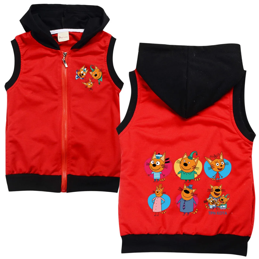 TpnkoTa Kid-e-cats Clothes Kids Russian Three Happy Kitten Jacket Top Baby Girls Sleeveless Jackets&coats Boys Cartoon Outerwear