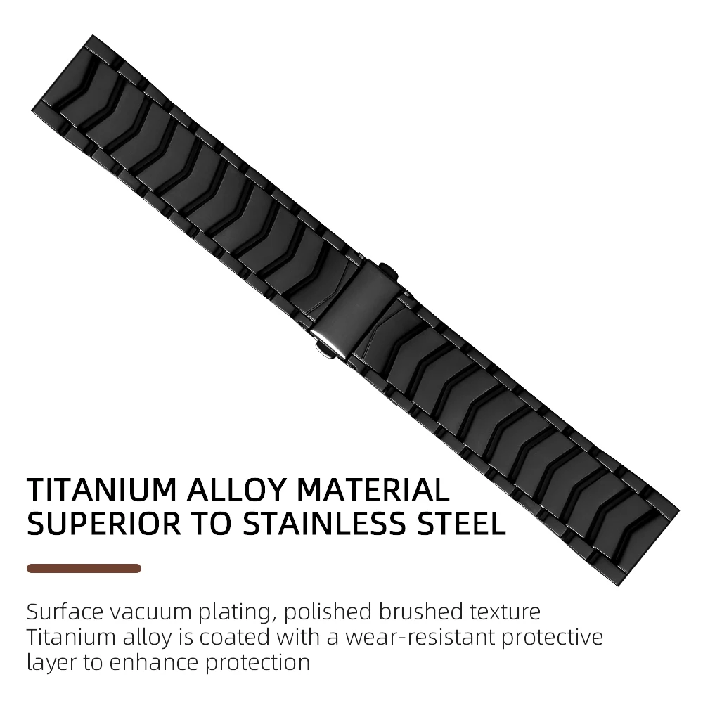 Titanium Version Strap, 20MM 22MM Folding Model, Silver Black, Fits Huawei Watch GT3 4 Quick Release Men\'s Bracelet