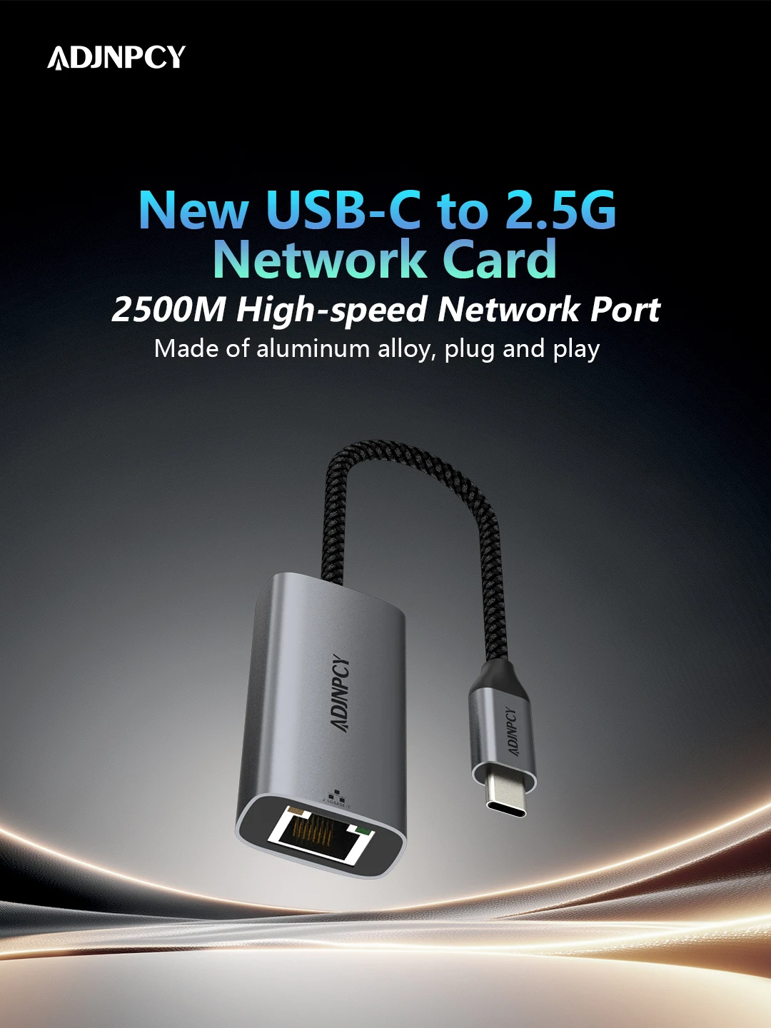 adjnpcy-usb-c-イーサネットアダプター、usb-type-c-25-gbps-イーサネット-lan-ネットワークアダプター、アルミニウム製ポータブル、macbook-pro-および-lat-用