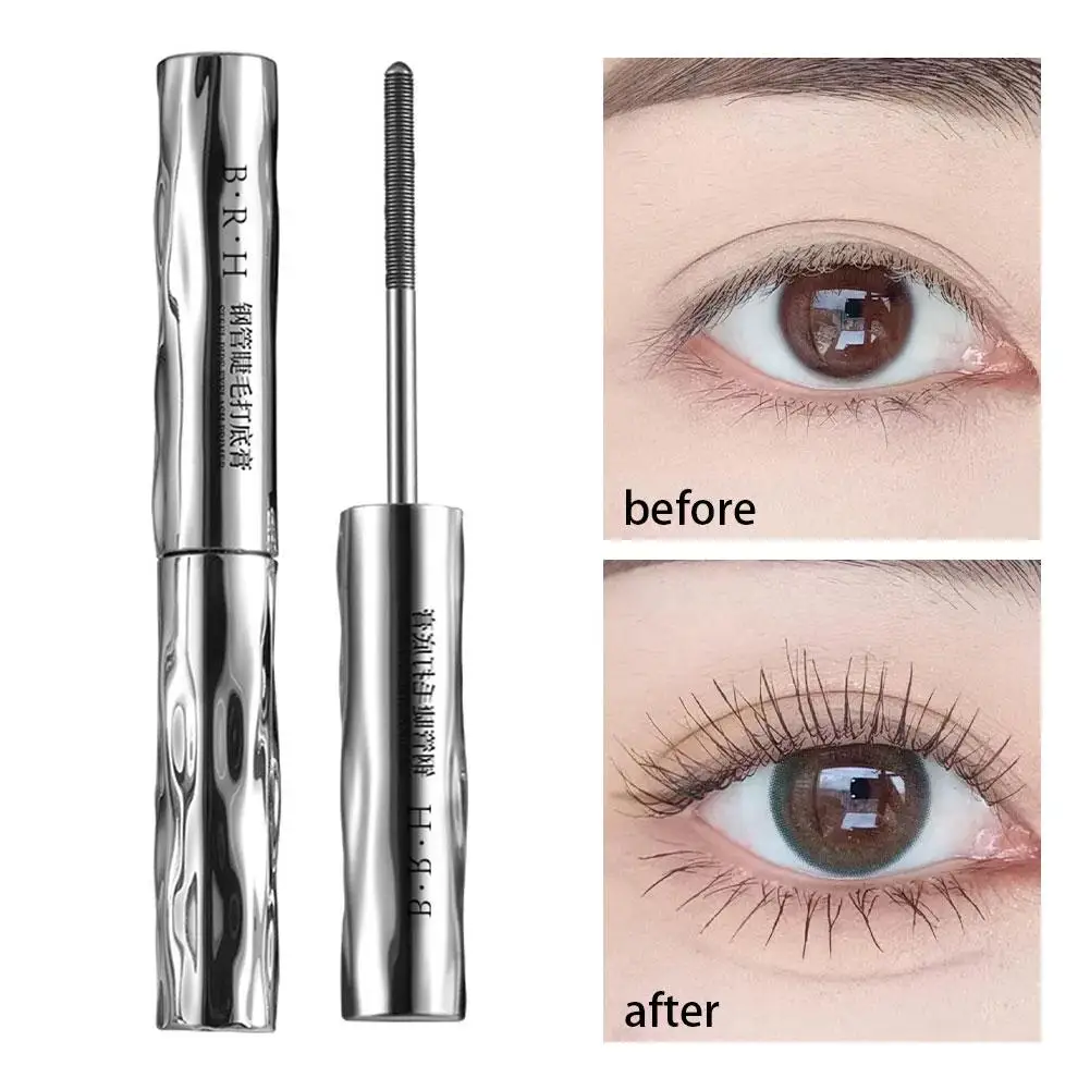 Eyelash Primer Mini Steel Tube Mascara Natural Black Smudging Fiber Primer Non 3D Long-lasting Eyelash Eyelash Silk Long-la O9X6