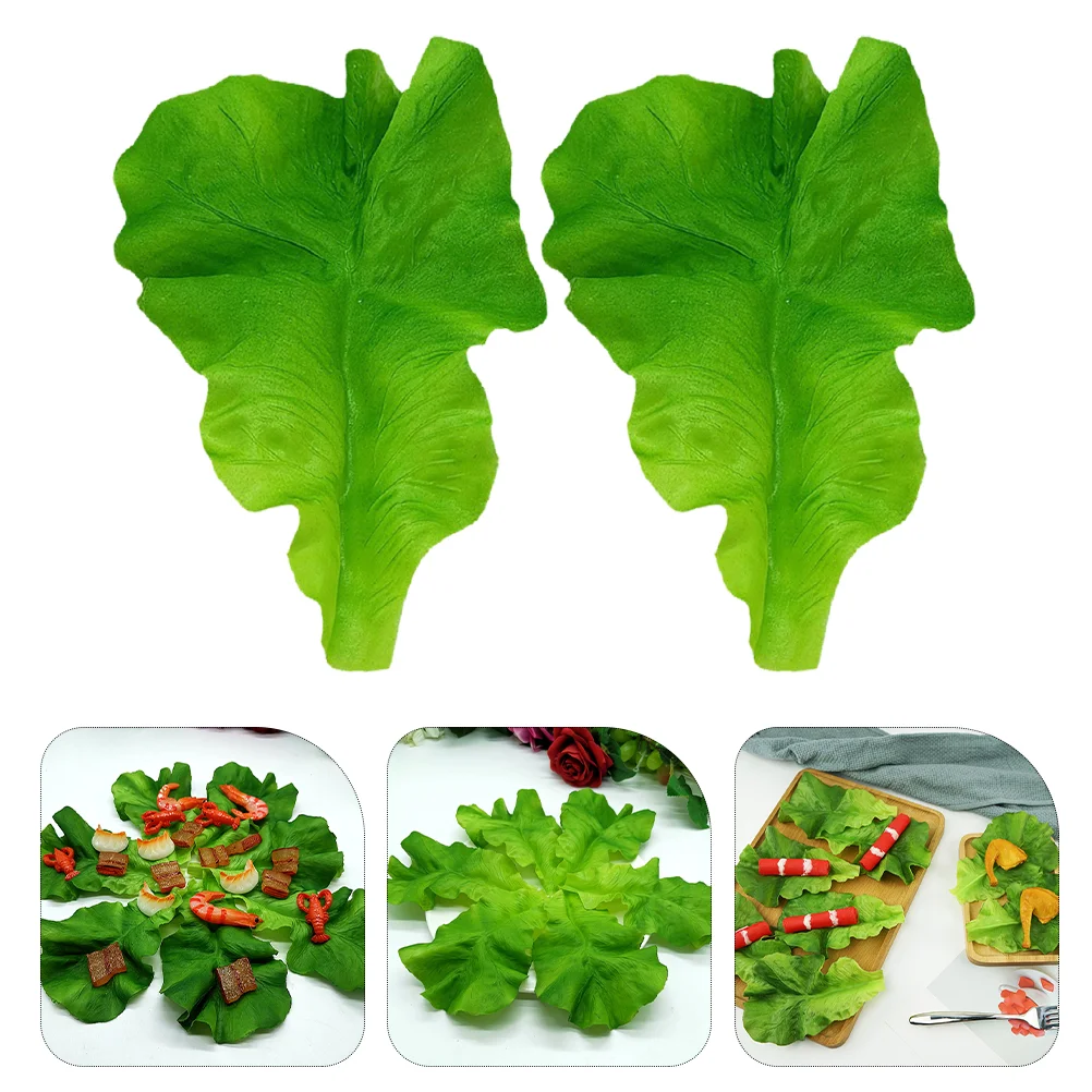 

3 Pcs Lettuce Leaf Model Artificial Vegetable Decors Plastic Lifelike Adornment
