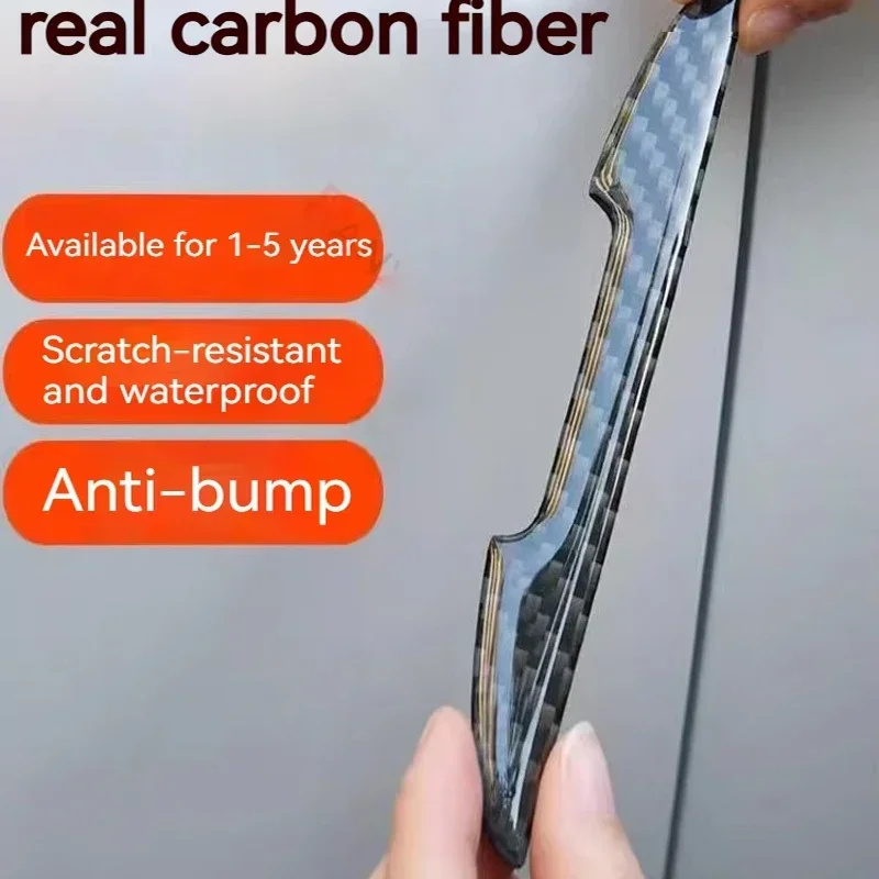 

4/8pcs Car Door Protective Sticker Strip Carbon Fiber Look Anti-Collision Protector Car Door Edg Scratch-resistant Stickers