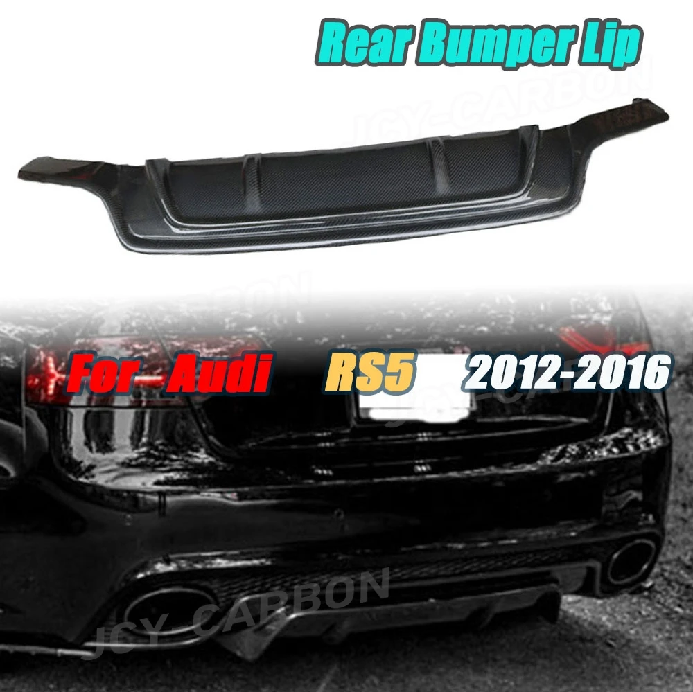 

JCYECF Carbon Fiber Rear Diffuser Lip Spoiler for Audi A5 RS5 2012-2016 Rear Lip Bumper Plate Protector Car Styling FRP