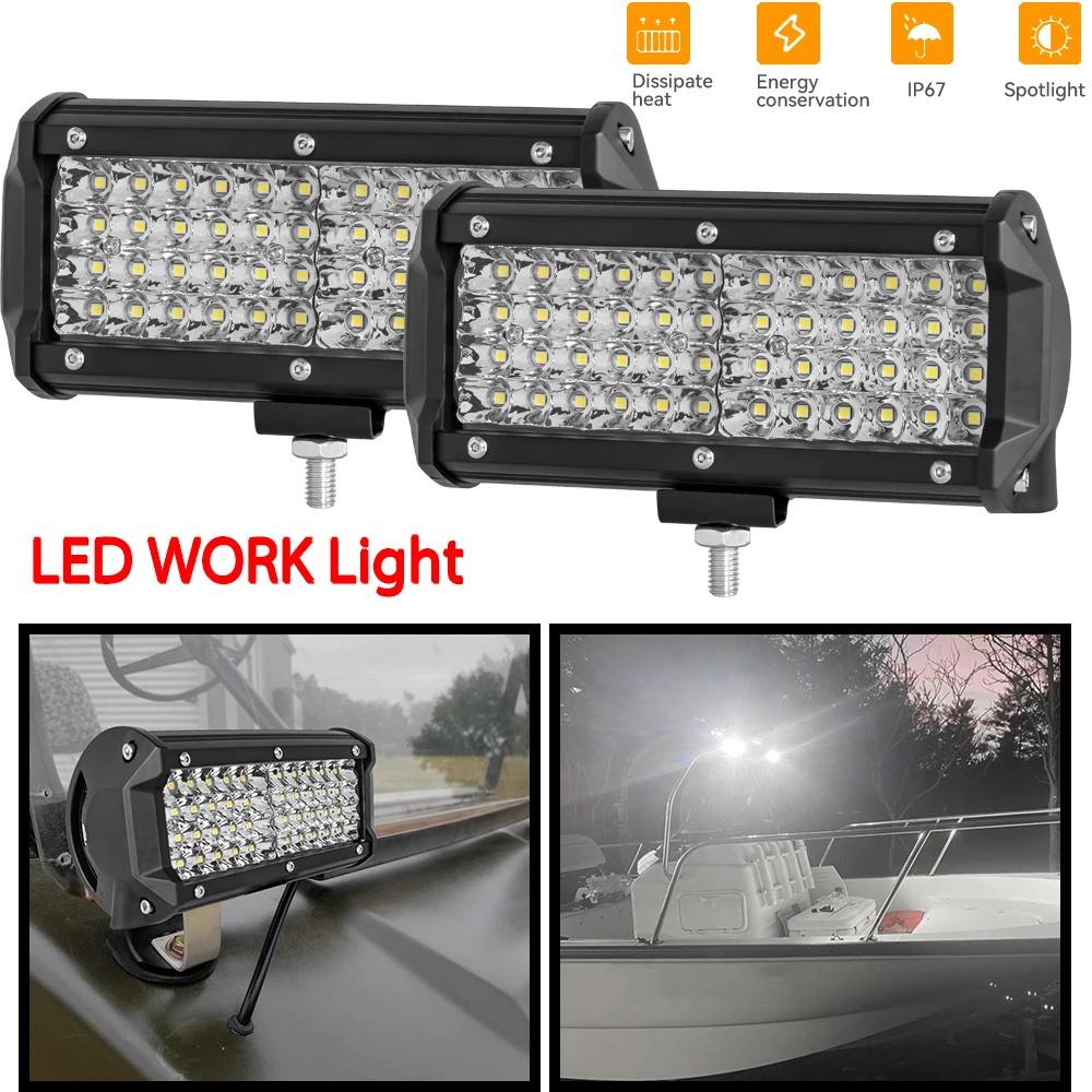 

7Inch LED Light Bar Spot Flood Combo Beam 12/24V Off-road 4inch LED Driving Lights for Truck Off-Road Vehicles 4x4 ATVS UTVS