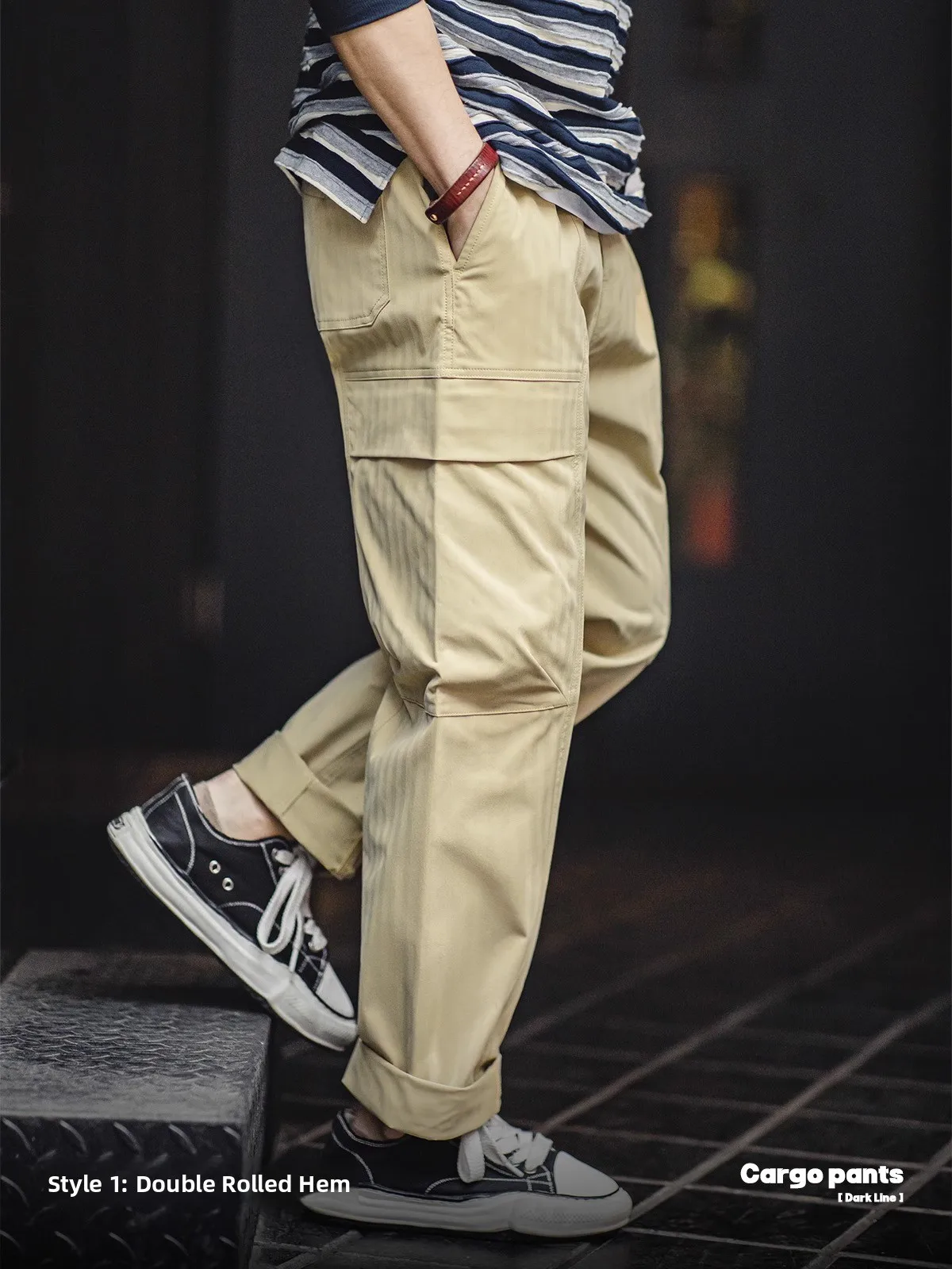 

Maden Workwear American Retro Corduroy Straight Leg Casual Pants Men's Multi-ket Military een Spring Leisure Trousers