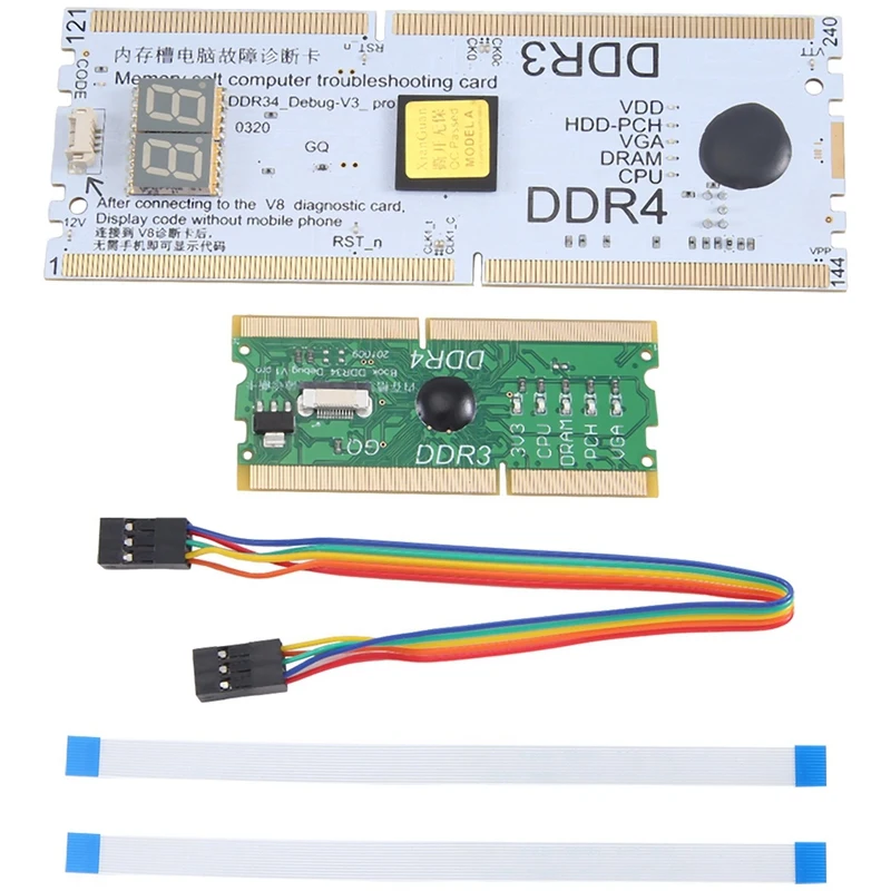 

Laptop/Desktop Motherboard Memory Slot DDR3/DDR4 Diagnostic Analyzer Debug Test Card For DDR3/4 Notebook Repair