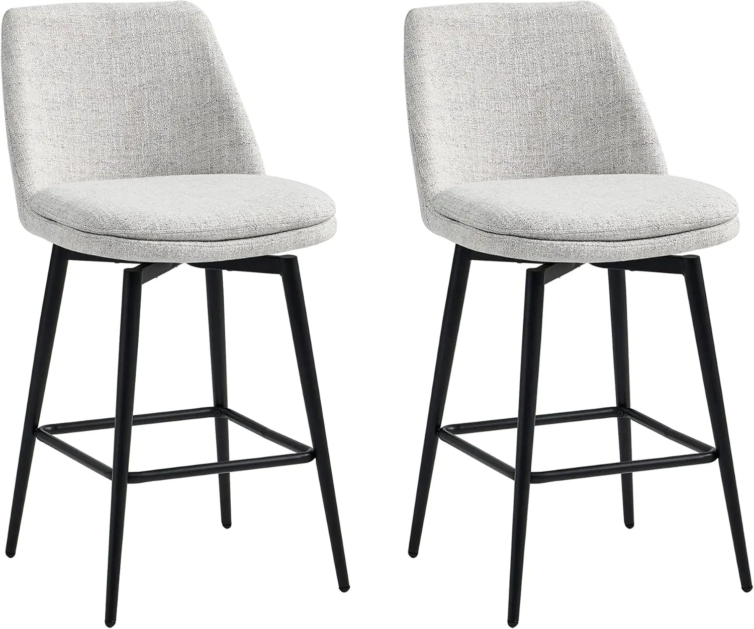 CHITA-Counter Altura Swivel Barstools, FSC Certified estofados do falso couro Bar Banquetas, Conjunto de 2, Metal Base, 27,2 na altura do assento