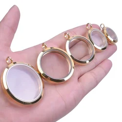 1PC Stainless Steel Round Relicario Photo Locket Pendant For Necklace Keychain Making Floating Medaillon Pendant Locket Jewelry