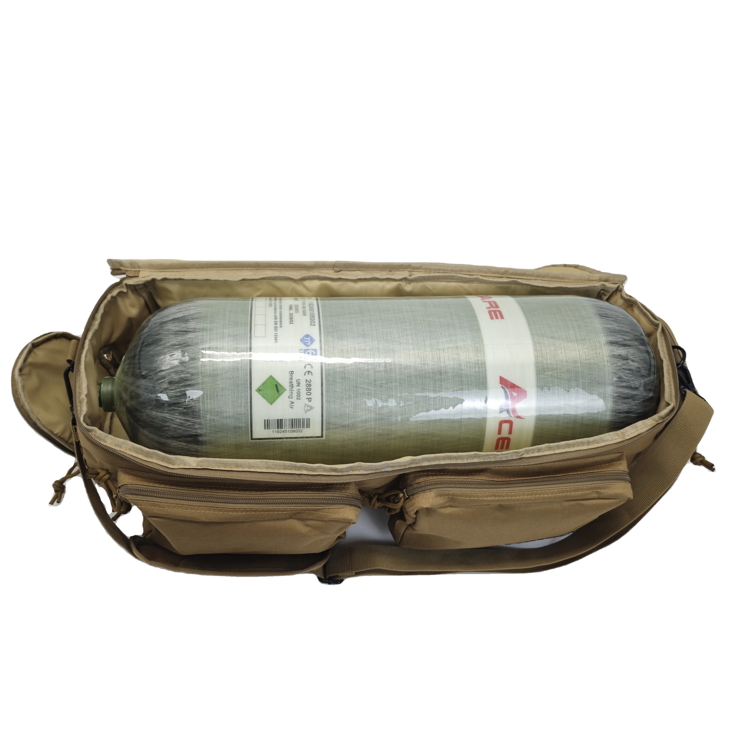 【2026】Acecare New Multi-pocketed Khaki Cylinder Bag for 6.8L 9L 12L Carryable Backpack with Single Shoulder Strap