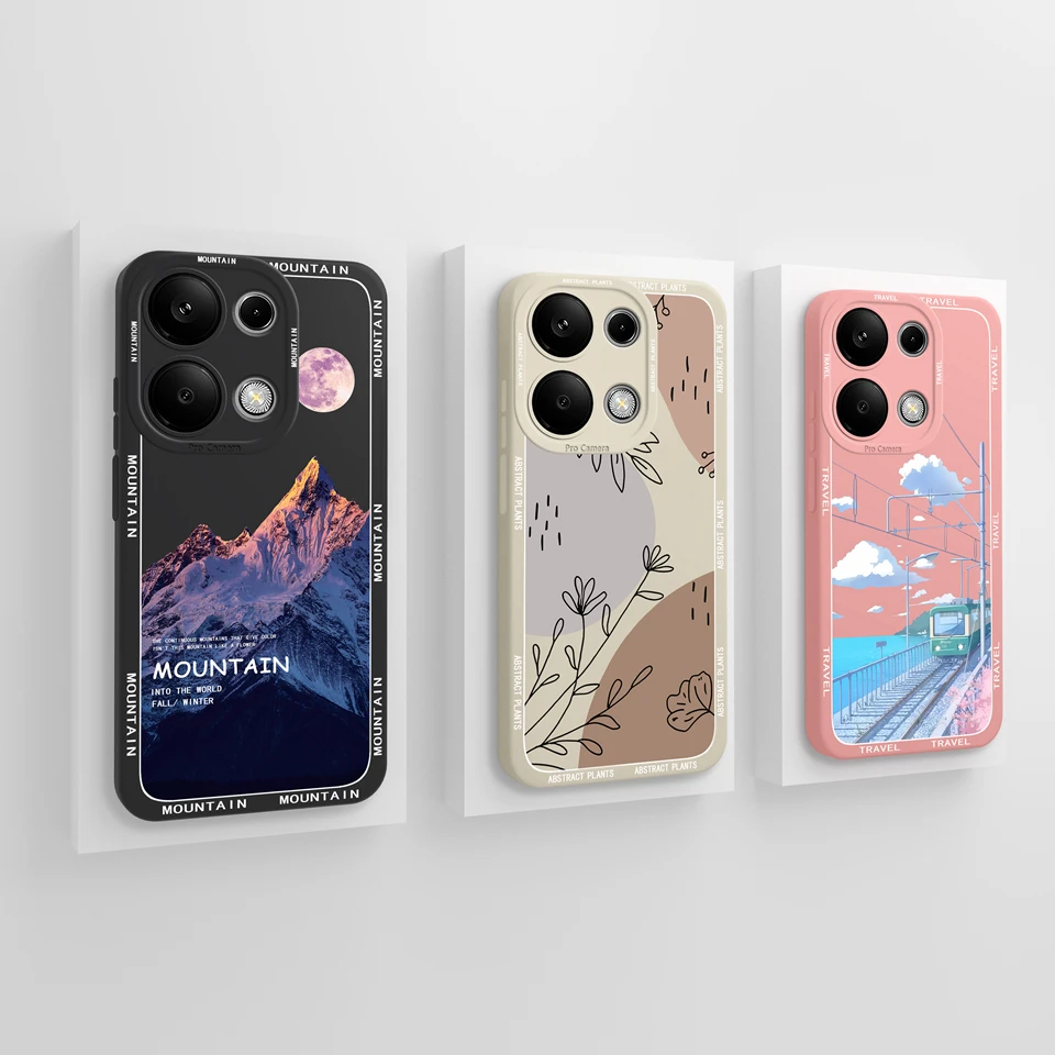 Cases For Xiaomi Redmi Note 13 Pro 4G Poco M6 Pro 4G Beautiful Flower Liquid Anti-fall Shell For RedmiNote13pro pocoM6Pro Coque