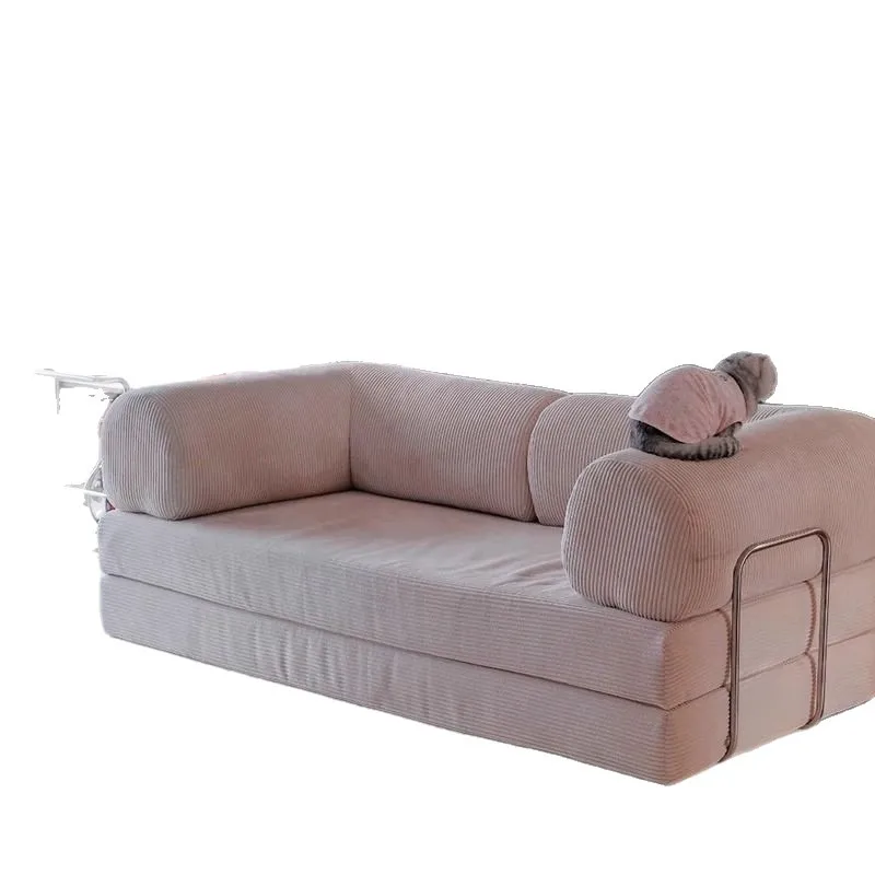 

Medieval style removable and washable lazy sofa bed vintage corduroy fabric sofa small apartment