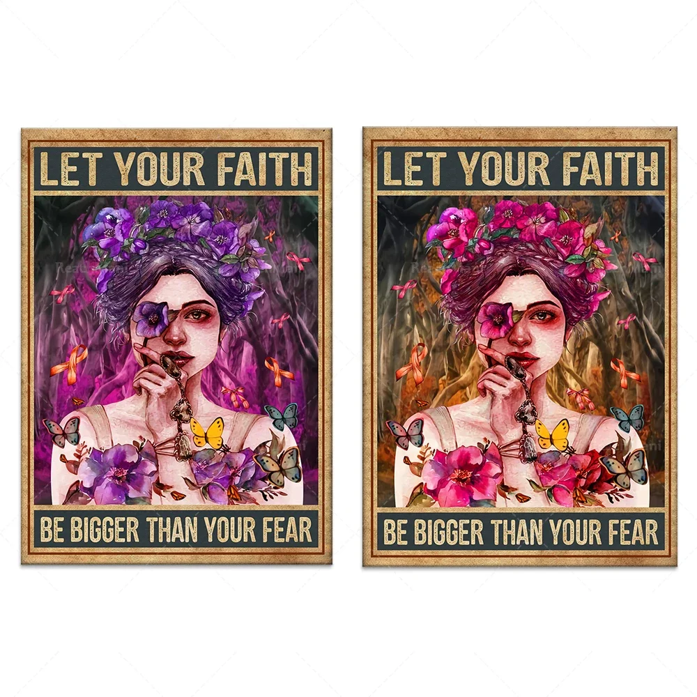 Нехай ваши верения будут больше, чем ваши страхи, нехай ваши верусы будут важным, чем ваши страхи Плакат, цветной женский холст, искусство d