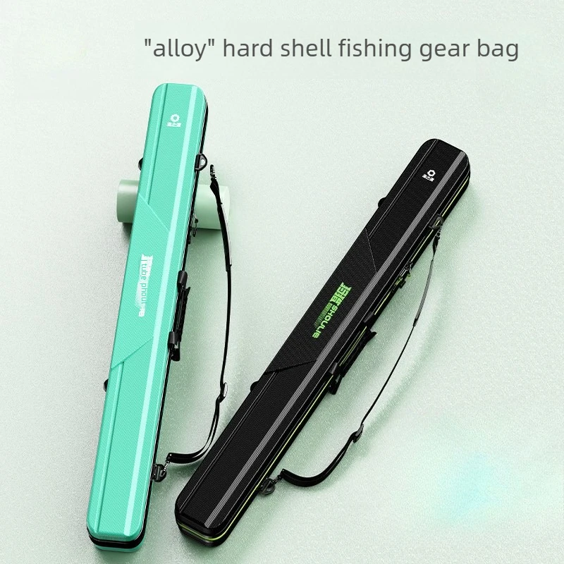 

Lightweight Hard Shell Rod Bag, Impact-Proof Crush-Resistant, Waterproof Easy-Clean, Portable Fishing Tackle Case for Camping