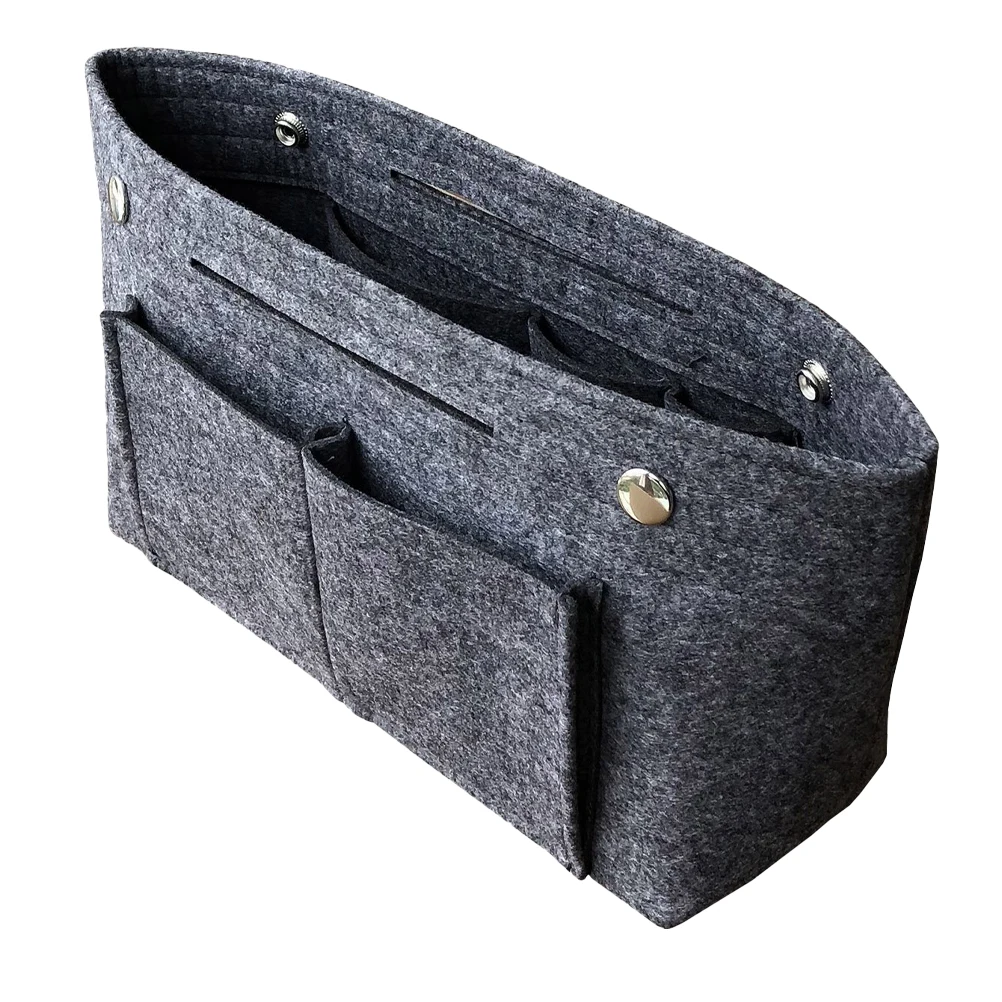 

Felt Storage Bag Inner Pouch Large Capacity Compact Travel Cosmetics ganizer Makeup Accessories Storage Pouch Insert Bag
