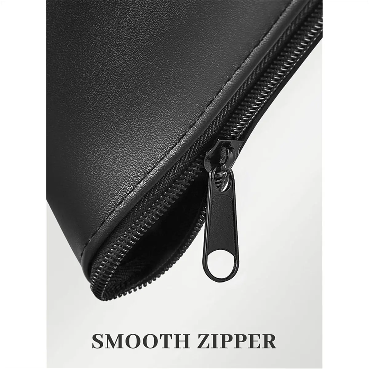 Money Bags with Zipper, 2-Pack Bank Bags with Label, Waterproof Leather Money Pouches,for Cash Coin Bill Invoice Deposit A