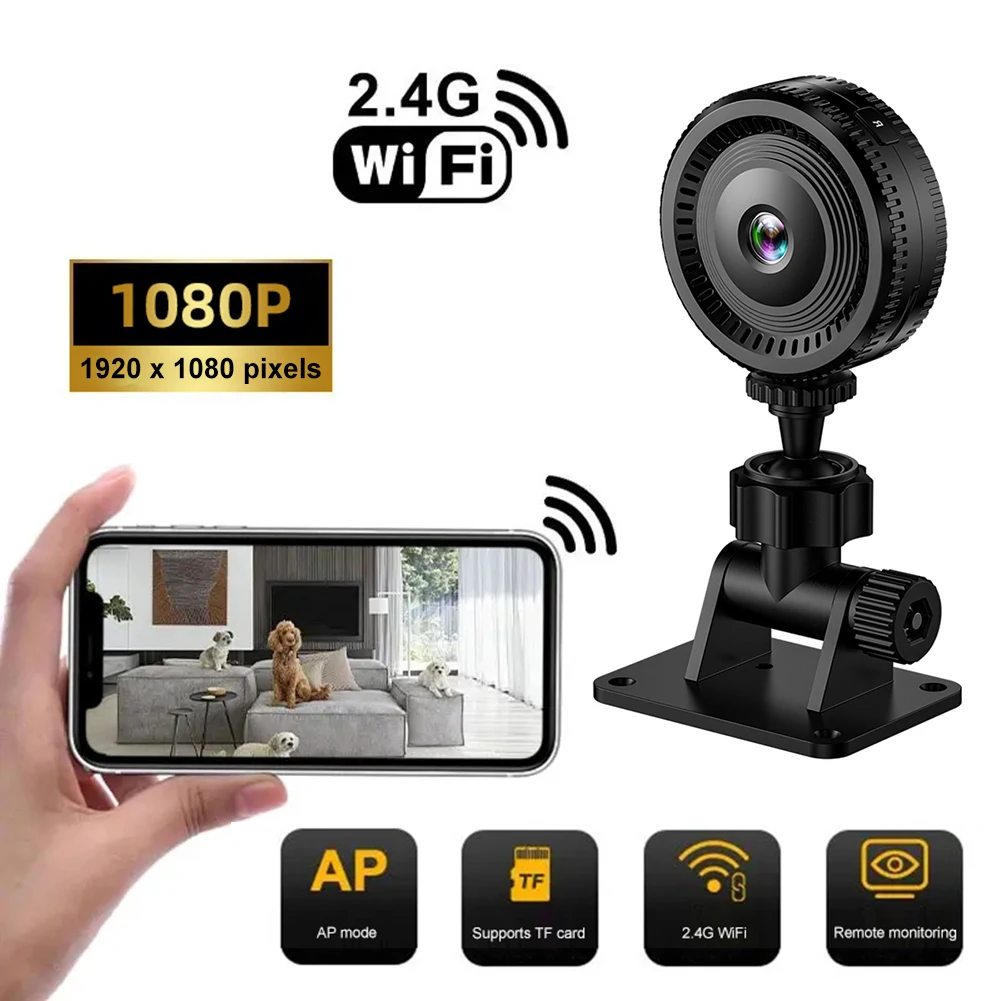 

Беспроводная Wi-Fi камера 1080P HD с функцией обнаружения движения и ночным видением, видеоняня для наблюдения за ребенком/питомцем/няней