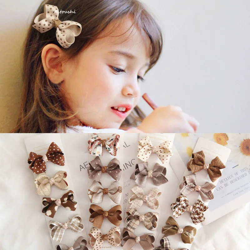 Hair clips for Children Children's Headwear Baby Hair Accessories Clip Bows For Girls All Cloth Hairpin