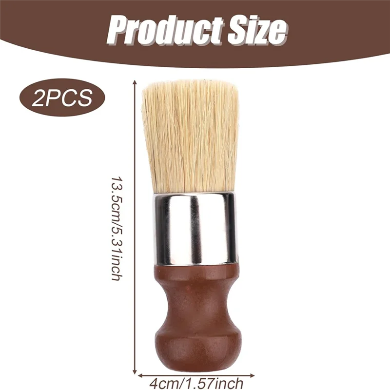 ABNO-للجلد والأثاث، لفرشاة تنظيف العناية بالخشب - قطعتان من فرشاة الرخام ذات المقبض القصير مع مقبض مريح