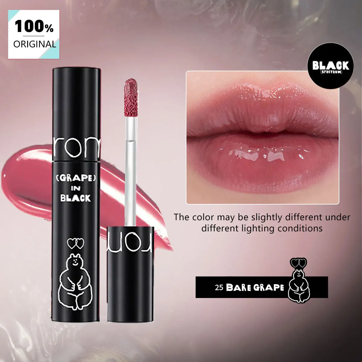 rom&nd X INAPSQUARE لون عصير يدوم 25 عنب نادر، نسيج لامع مائي، متدرج طبيعي، فاخر شتوي، K-Beauty، مكياج كوري #1