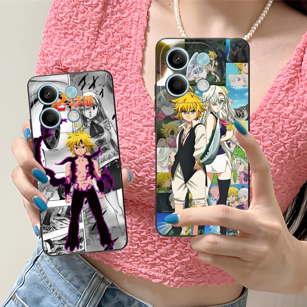 Seven Deadly Sins Meliodas Cell Phone Case for Xiaomi Redmi Note 13 12 11 10 9 8 7 6 S A Pro Lite Plus 5G Black Cover Shell