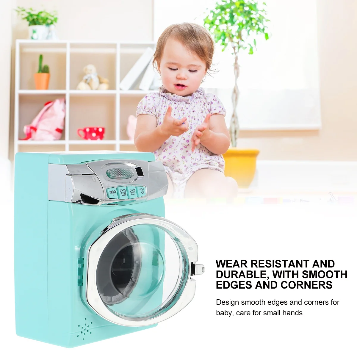 赤ちゃん用模擬洗濯機 教育用プラスチック製おもちゃ 耐久性があり、早期学習用の色認識に最適ではありません