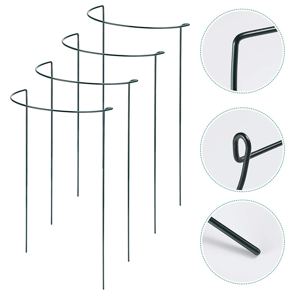Professional Tool Pack Of 12 Semi-Circular Ring Plant Garden Flower Support Stakes,For Tomatoes Flowers Plant,Border Support