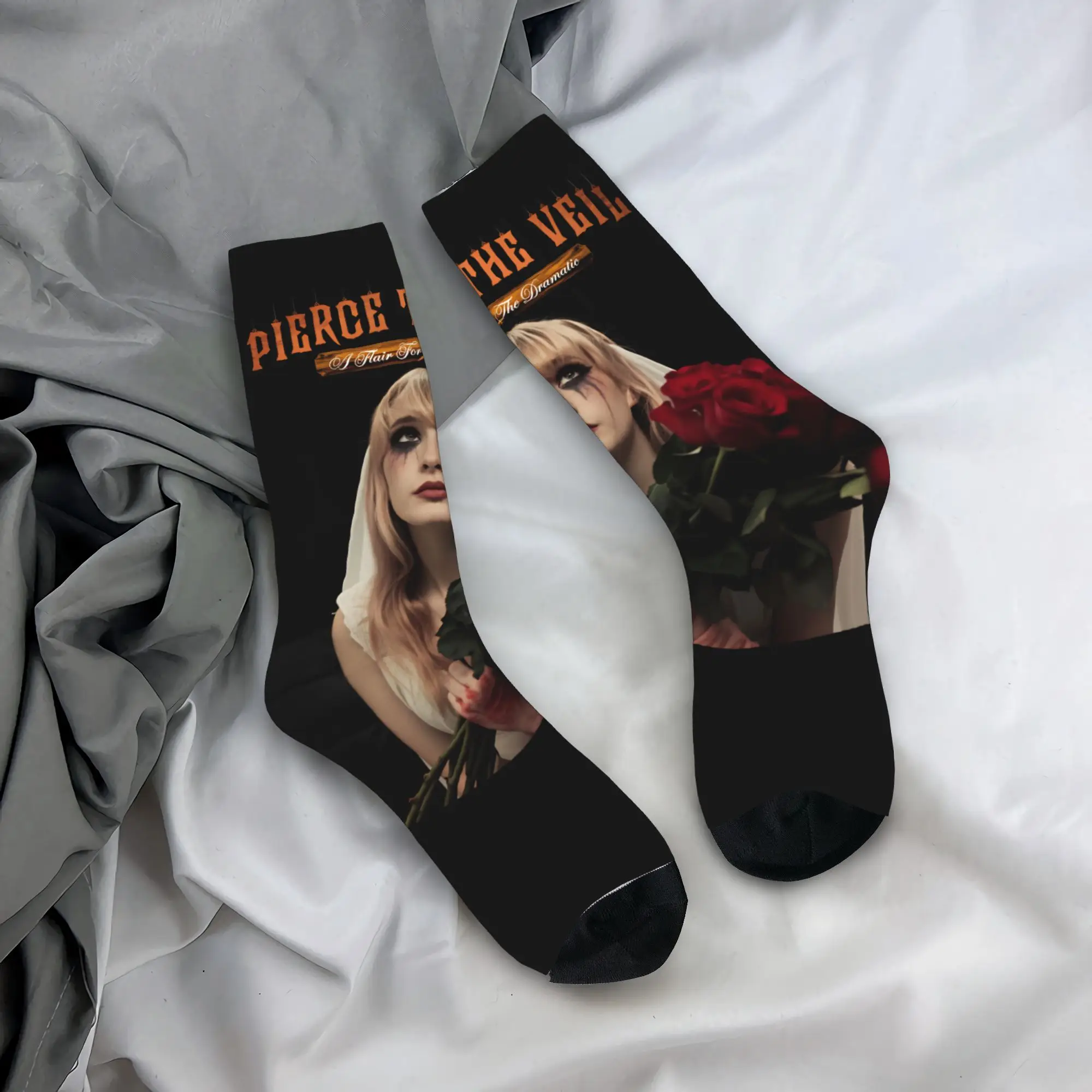 

Pierce the Veils Rock Music Socks Trendy Stockings Men's Medium Soft Outdoor Socks Autumn Graphic Anti-Slip Socks