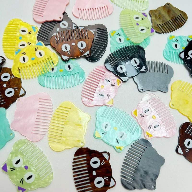 

Новое поступление, 50 шт./лот, цветной узор, принт, мультяшная расческа, акриловые бусины, ювелирные изделия своими руками, сумки для одежды, кулон, аксессуар