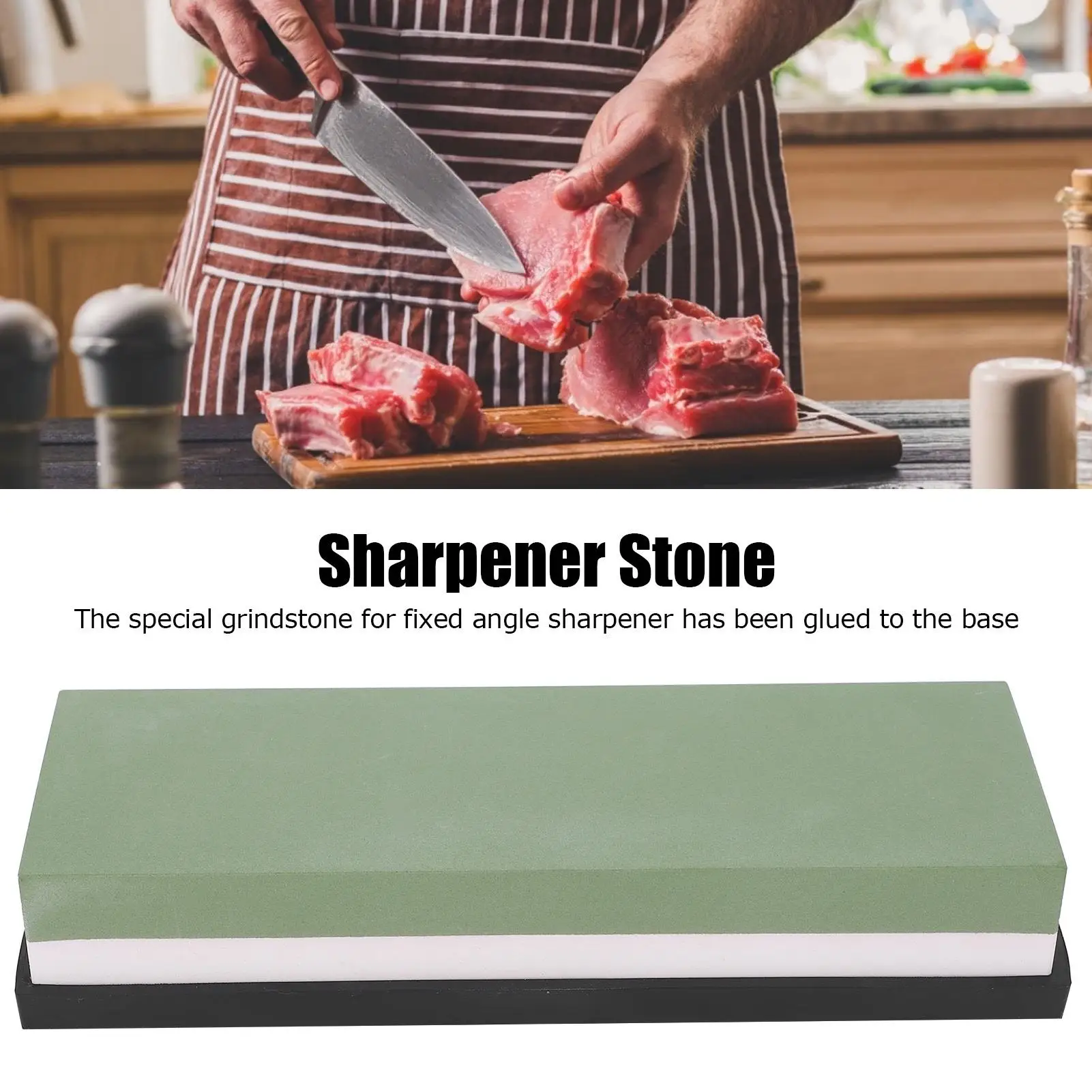 Knife Sharpener Stone White Fused Alumina Double-Sided 1000/4000 Mesh Base Included