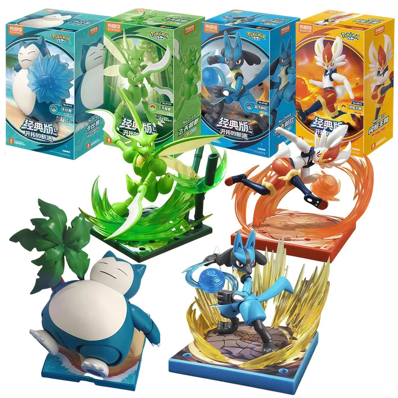 

BLOKEES Pokemon строительные блоки игрушки Чаризард Снорлакс Scyther Lucario Cinderace фигурка игрушка для вышивания Коллекционная модель