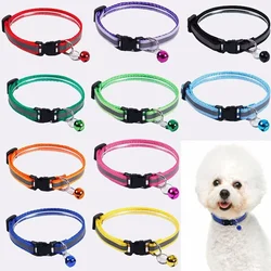 Cute Dog Cat Collar Cat Necklace Adjustable Reflective Colorful Bell Patch Collar Buckle Dog Collar Pet Items Dog Accessories