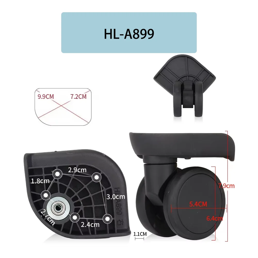 For XiaoMi 90 HL-A899 Luggage Wheel Repair Parts with 360° Swivel Bearing Smooth Rolling Wear-resistant Replacement Spinner