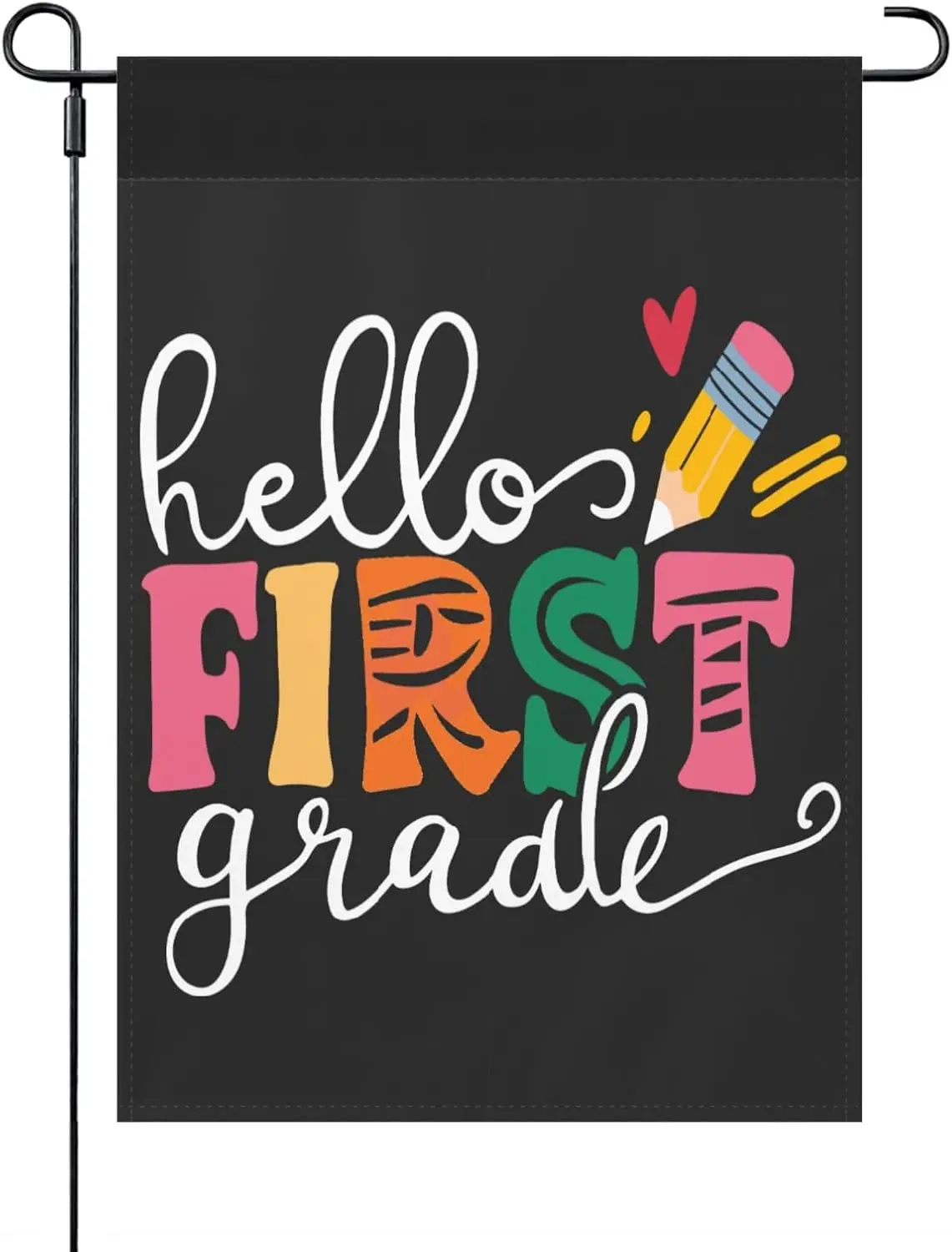 Hello Firsts Grade Back To School Yard Flag One Size Double Sided Hilarious Small Garden Flags Double Sided Camping Garden Flag