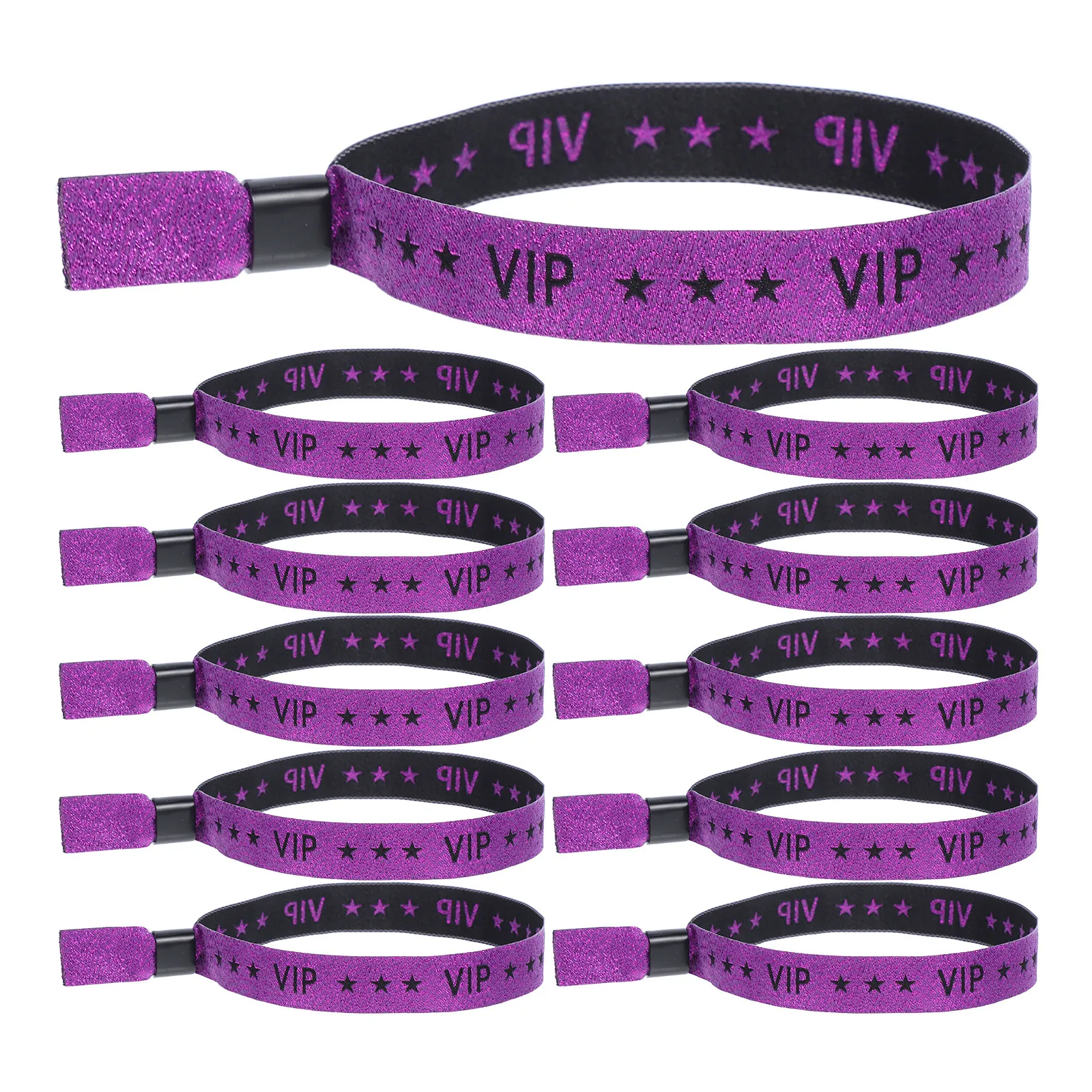 

20Pcs Purple Vip Wristbands Party Fabric Bands Quick Admission Event Identification for Weddings Concerts Party Arm Bands