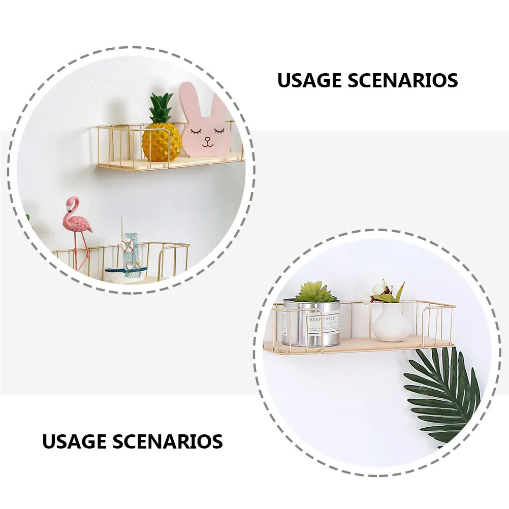 

2Pcs High Quality Iron Wooden Flowerpot Holder Simple Style Storage Rack For Indoor Outdoor Use