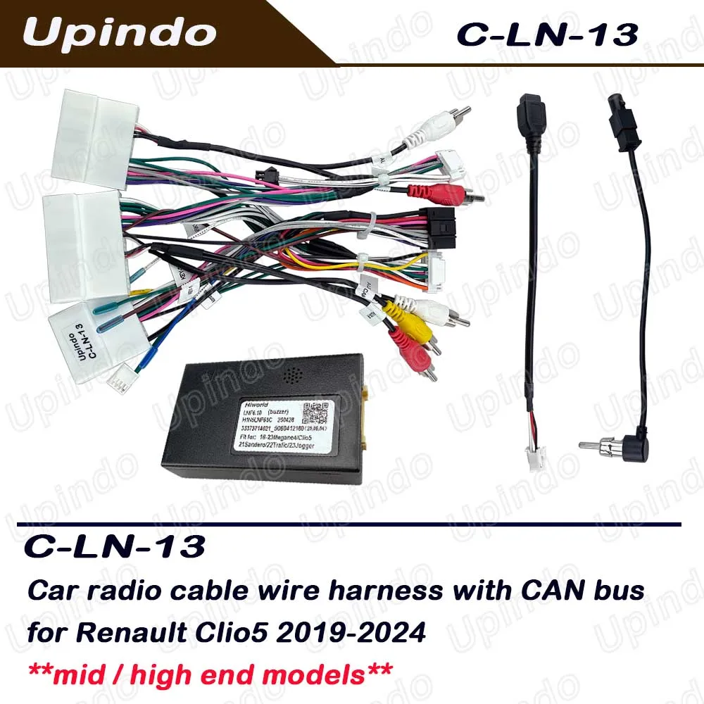 

Car Accessories Android Radio Wiring Harness with CAN-Bus for Renault Clio 5 IV Mk5 (2019-2024) Plug & Play