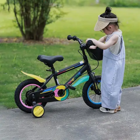 남아용 고탄소강 어린이 자전거, 2-6 세 소형 중형 및 대형 어린이, 12 인치, 14 인치, 16/18 인치 자전거 훈련 휠