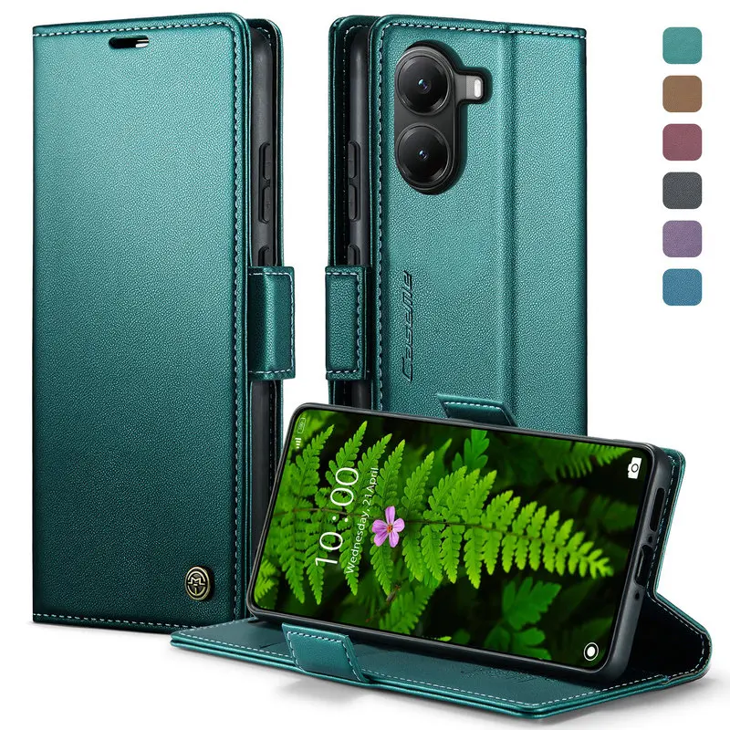 Роскошный чехол для Xiaomi Poco X7 Pro 5G 2025, кожаный откидной чехол с магнитной картой Mi Poco X7 Pro, чехлы с блокировкой RFID, защита на 360 градусов