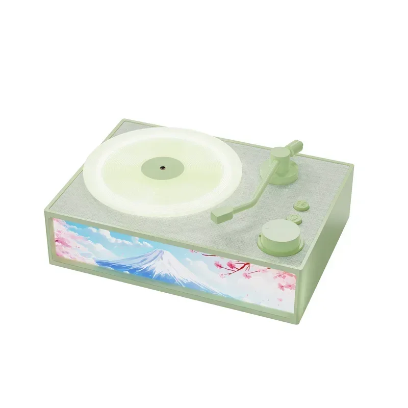 Creative Retro Wireless Speaker Vinyl Record Design with Aromatherapy & Night Light Feature