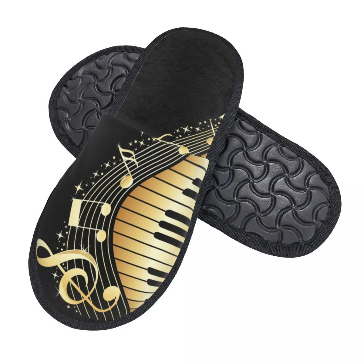 Fashion Music Notes Piano Guest Slippers for Bathroom Women Custom Print House Slipper